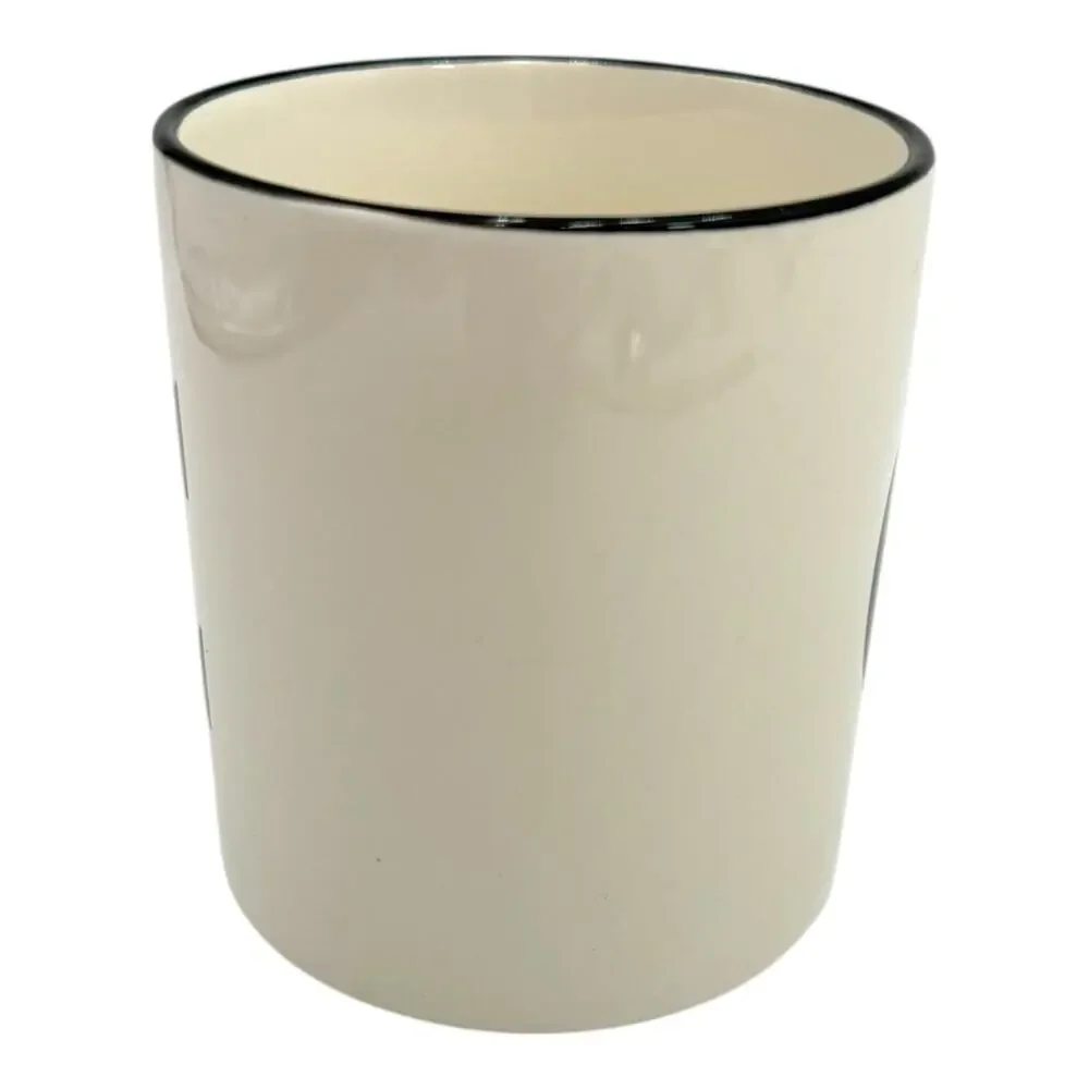 Threshold Monogram Initial Black Gold C Coffee Mug 16 oz Initial White Cup EUC - Picture 2 of 6